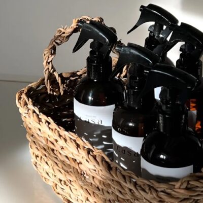 Set De Envase Ambar + Etiqueta + Pulverizador 500ml X6