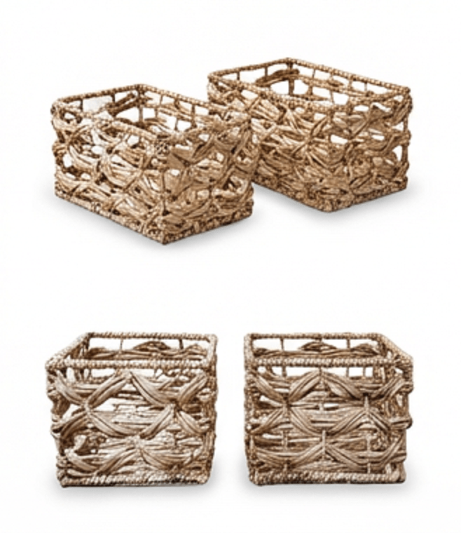 Pack Cestos Organizadores Fibra Natural Con Manijas Canastos - Imagen 36