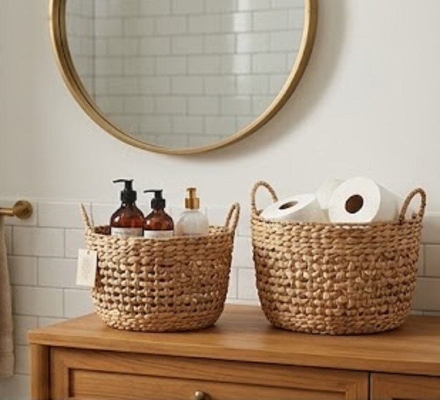 Pack Cestos Organizadores Fibra Natural Con Manijas Canastos - Imagen 2