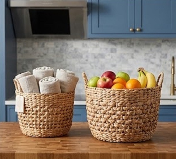 Pack Cestos Organizadores Fibra Natural Con Manijas Canastos - Imagen 4