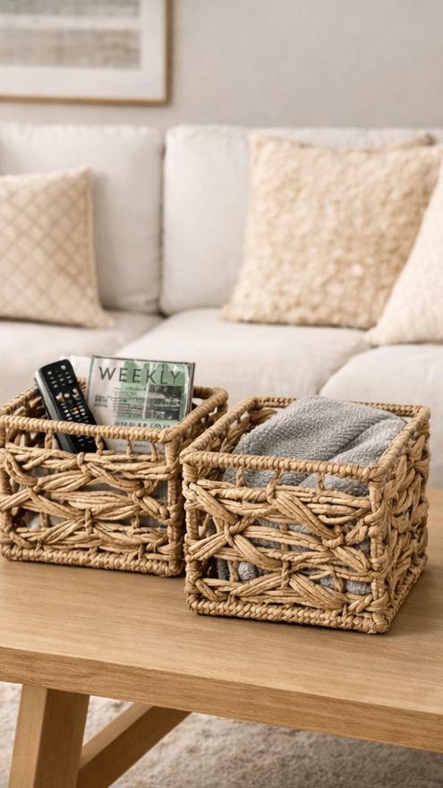 Pack Cestos Organizadores Fibra Natural Con Manijas Canastos - Imagen 39