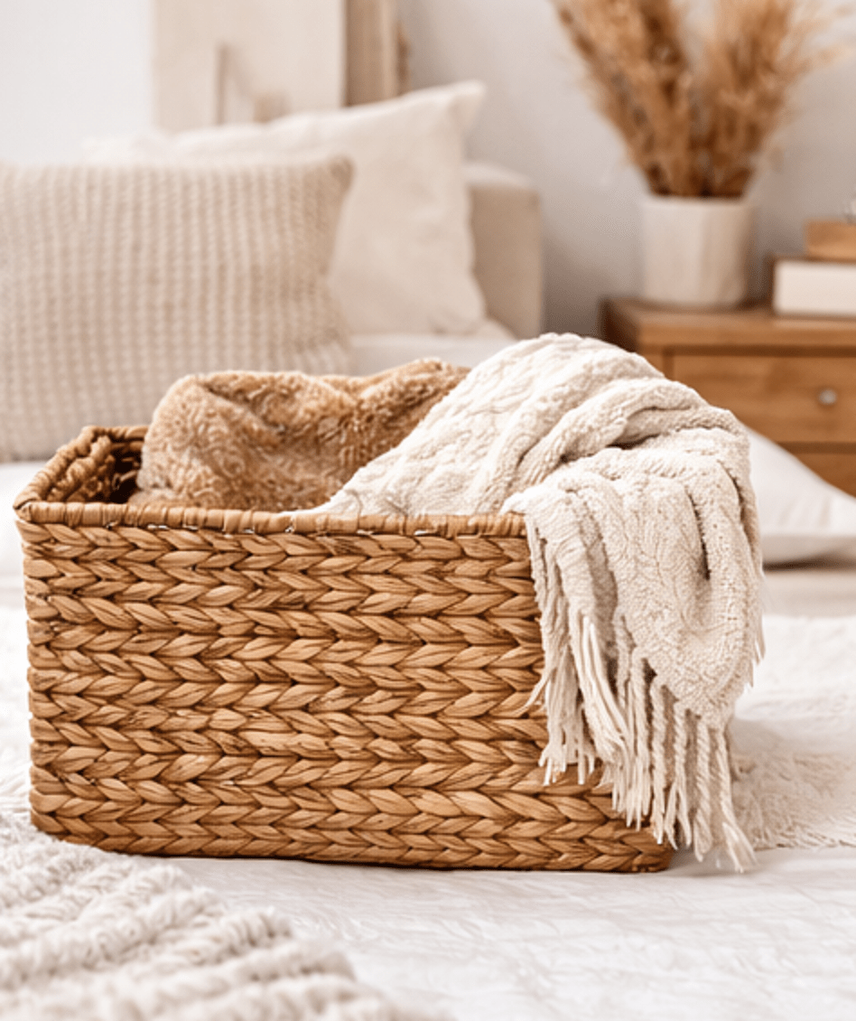 Pack Cestos Organizadores Fibra Natural Con Manijas Canastos - Imagen 13