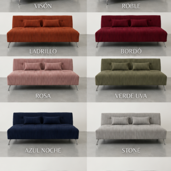 Sillón Denver 2 Cuerpos Pana Premium Chenille 170 Cm Moderno